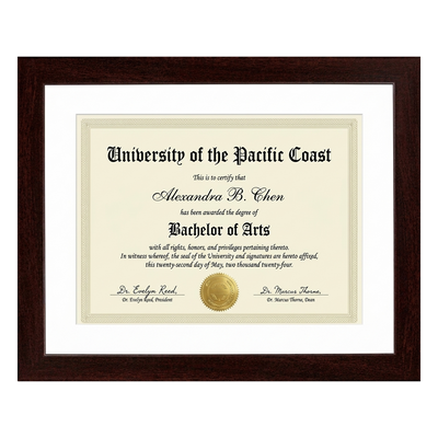 Legacy Matted Document Frame — 11x14 / Mahogany / 1 Pack