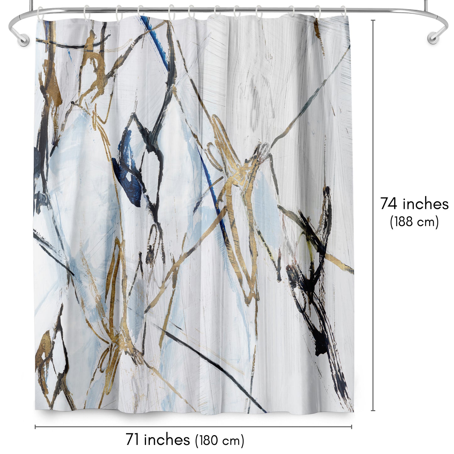 71x74 Abstract Shower Curtain with 12 Metal Grommets | Moonstruck