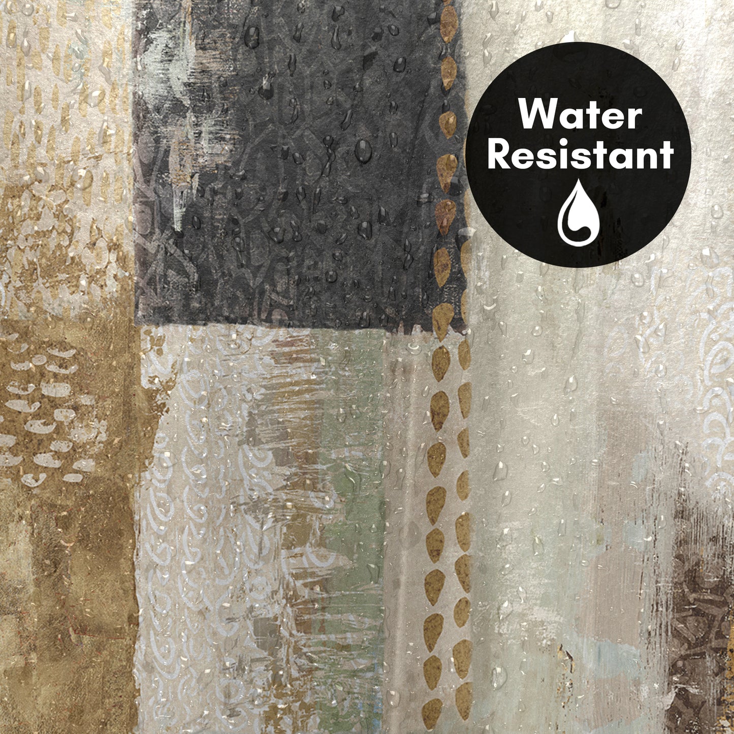 71x74 Abstract Shower Curtain with 12 Metal Grommets | Vertical Distressed Textures