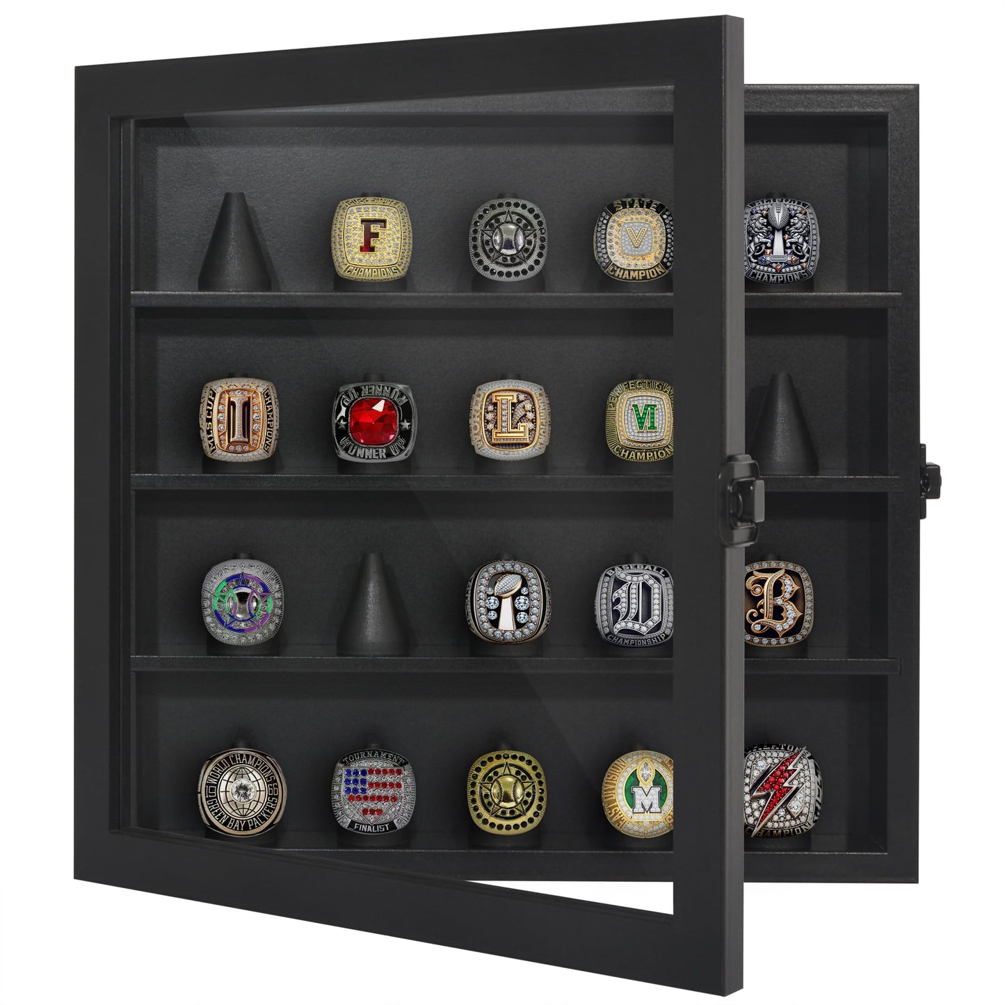 Championship Ring Display Case | Holds 3, 9, or 20 Rings | All-Star Collection
