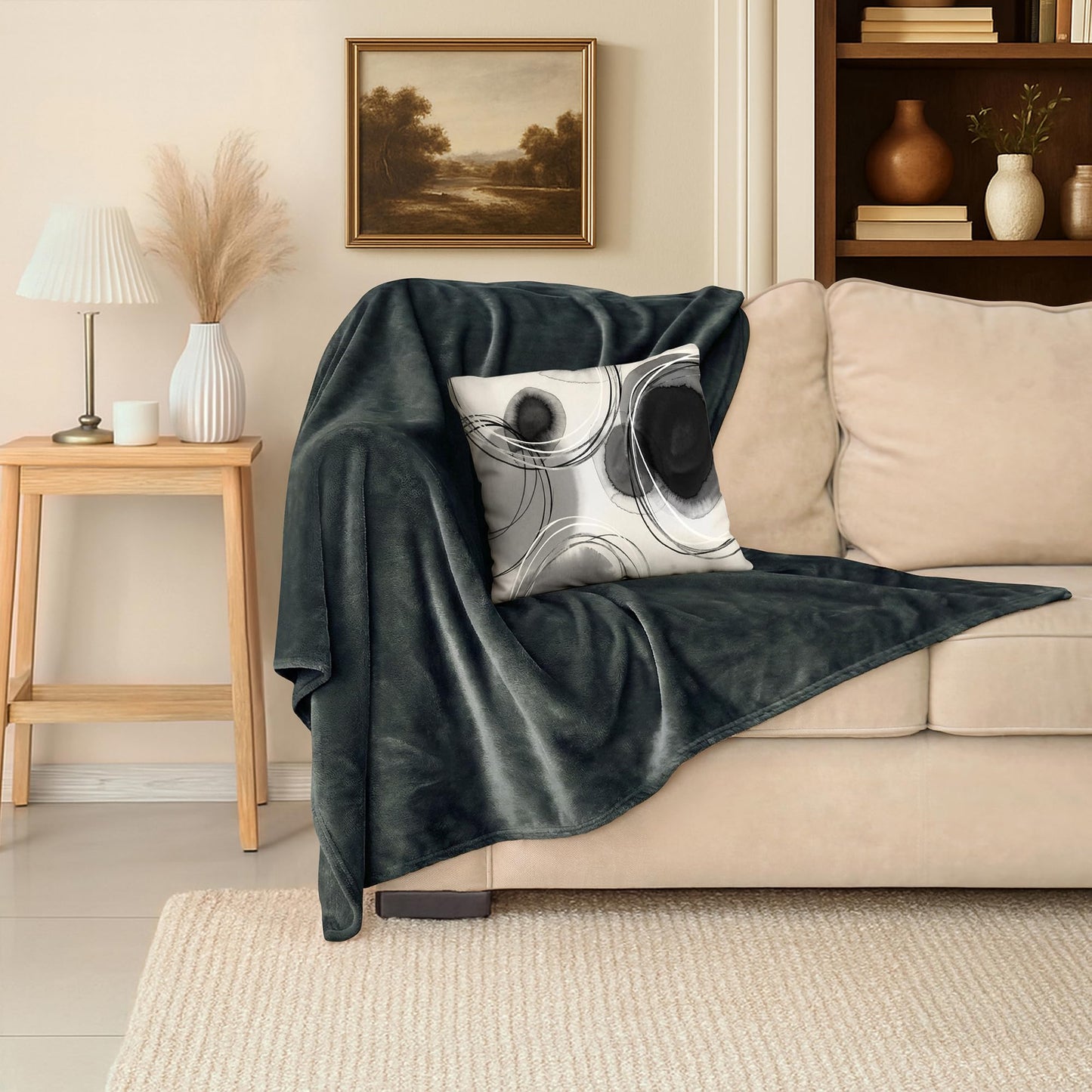 Americanflat 50x60 Fleece Throw Blanket - Soft and Breathable Throw Blanket for Couch, Bed, Chair - Fleece Blankets Perfect for Home, Bedroom, or Outdoor Use - Gray
