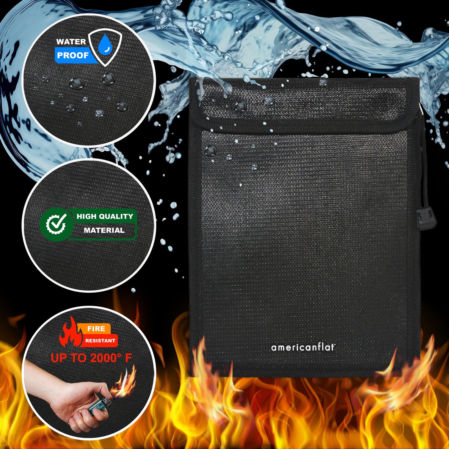 Americanflat Guardian Storage Frame | With Mat | Fire-Resistant Pouch