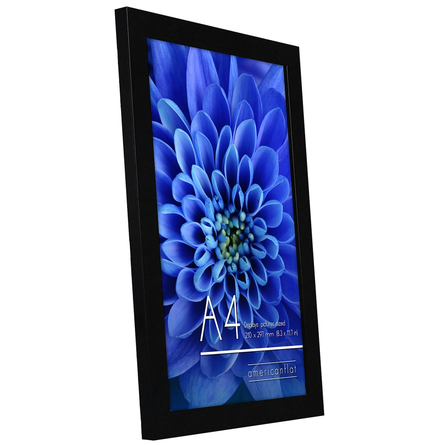Americanflat | A4 Picture Frame with Shatter-Resistant Glass | Set of 2 - 8.3x11.7 Frame with Engineered Wood | Signature Collection | A4 Frames for Tabletop and Wall Display | Black