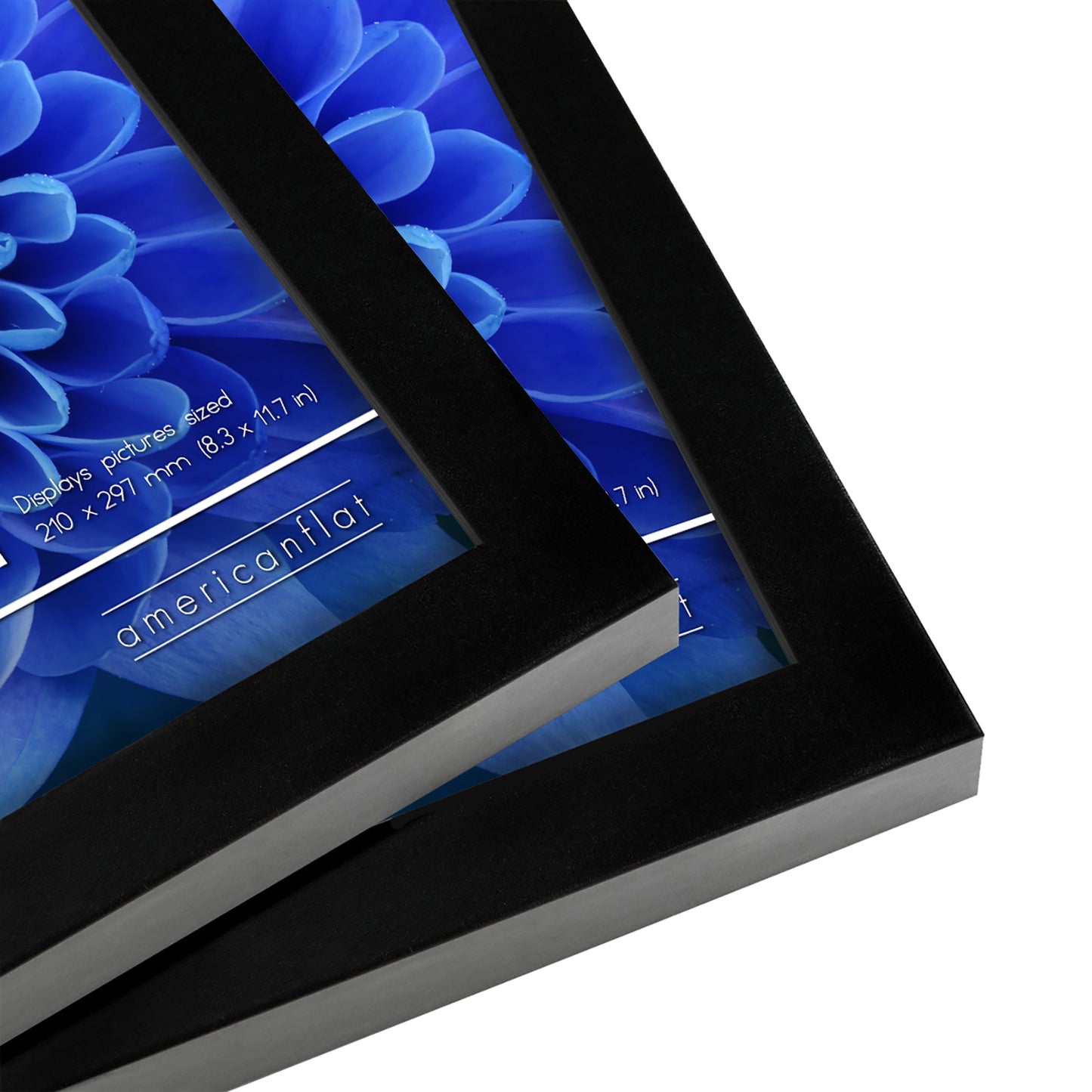 Americanflat | A4 Picture Frame with Shatter-Resistant Glass | Set of 2 - 8.3x11.7 Frame with Engineered Wood | Signature Collection | A4 Frames for Tabletop and Wall Display | Black