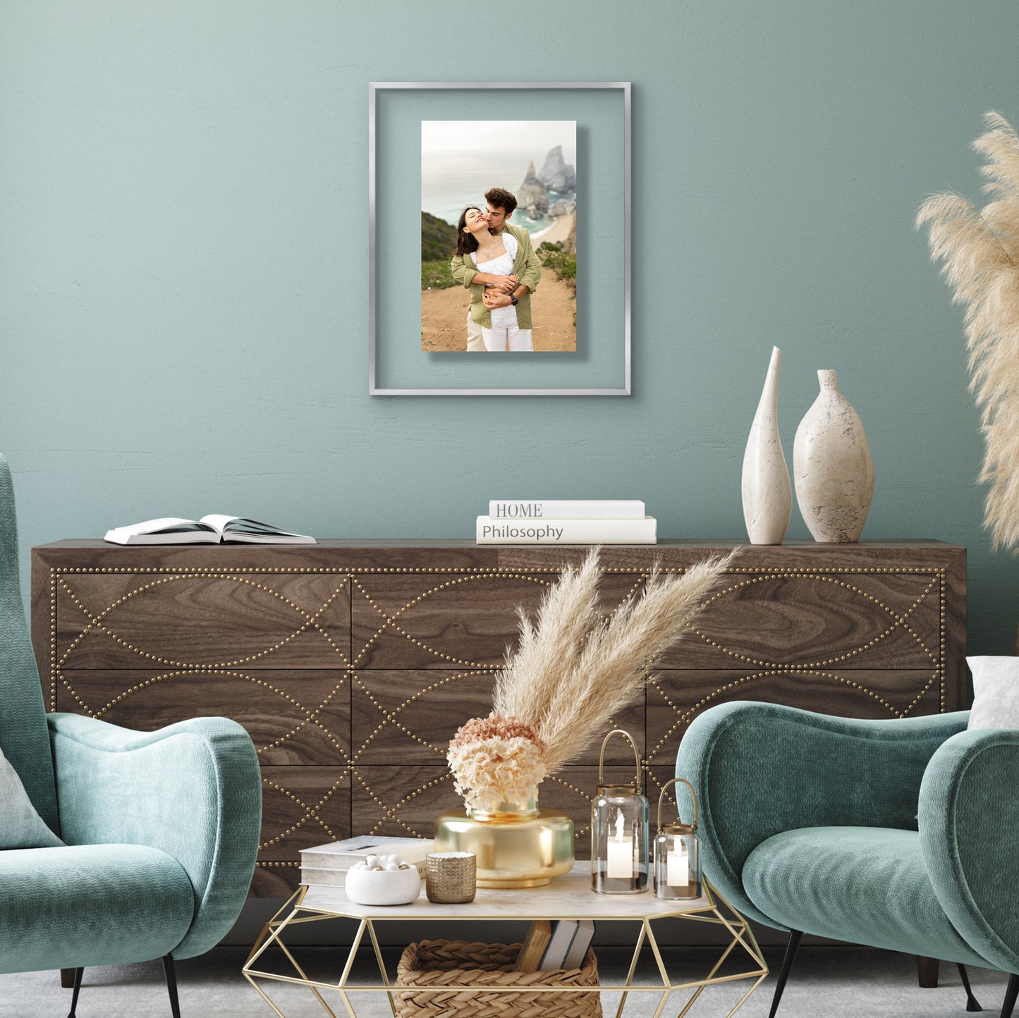 Aluminum Floating Frame | Shatter-Resistant | Without Mat | Metal Molding - Americanflat