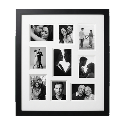 Signature Matted Engineered Wood Collage Frame — 16x20 / Black / 9 Opening