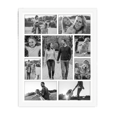Signature Matted Engineered Wood Collage Frame — 16x20 / White / 9 Opening