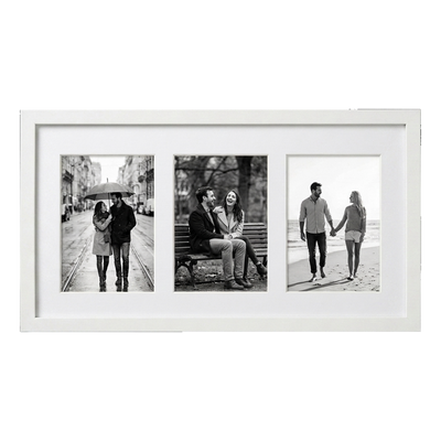 Signature Float Matted Collage Frame — White / 9x17