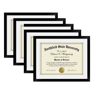 Legacy Matted Document Frame — 8.5x11 / Black / 4 Pack