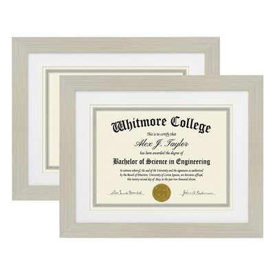 Legacy Matted Document Frame — 8.5x11 / Light Wood / 2 Pack