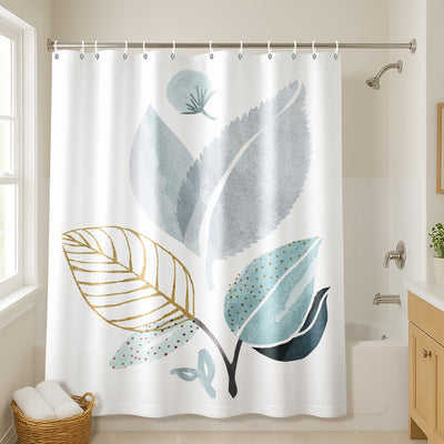 71x74 Floral Shower Curtain with 12 Metal Grommets | Forest Friends — 71 x 74
