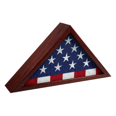 Silhouette Flag Display Case — Memorial Flag / Mahogany