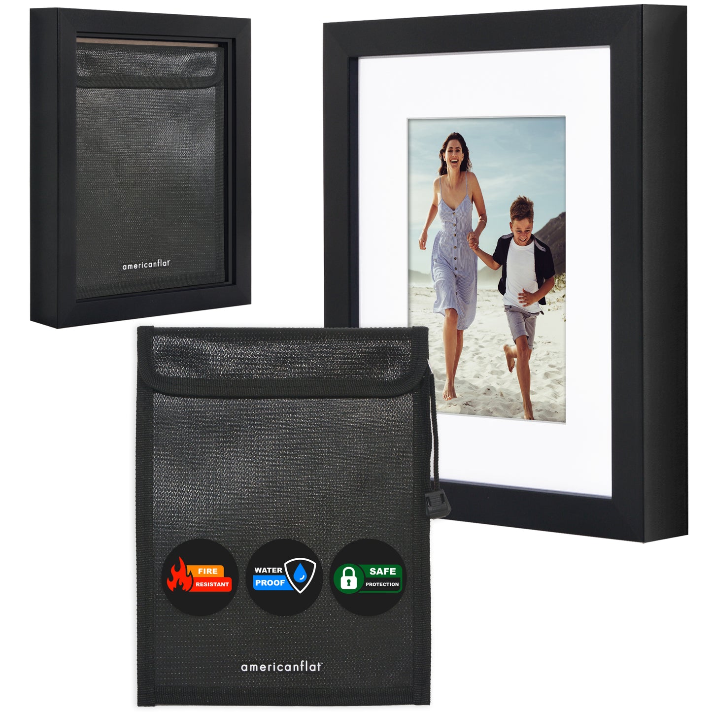Fireproof Storage Frame - Black Frame with Bag