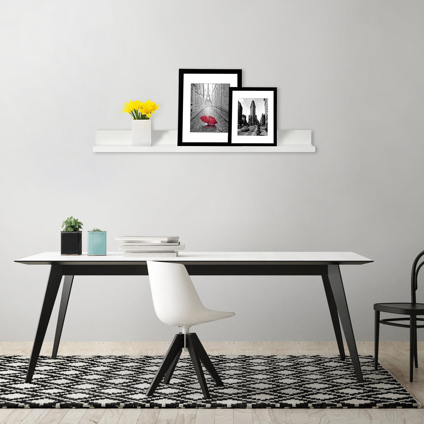 14-Inch | Black | Floating Shelves Set of 3 | Lipped Display - Americanflat