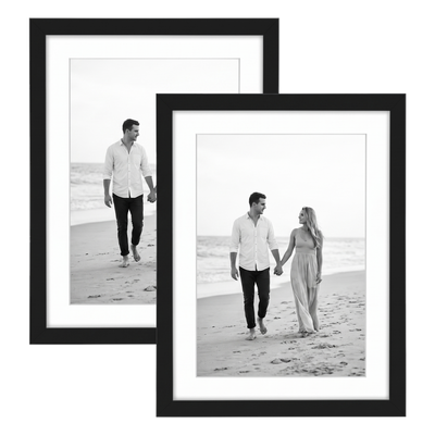 Streamline Matted Picture Frame — 5x7 with 4x6 Mat / Black / 2 Pack