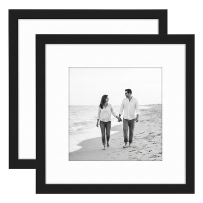 Streamline Matted Picture Frame — 6x6 with 4x4 Mat / Black / 2 Pack