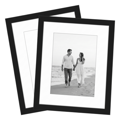 Streamline Matted Picture Frame — 6x8 with 4x6 Mat / Black / 2 Pack