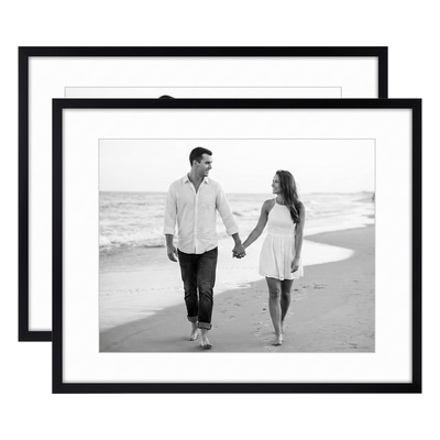 Streamline Matted Picture Frame — 11x14 with 8x11 Mat / Black / 2 Pack