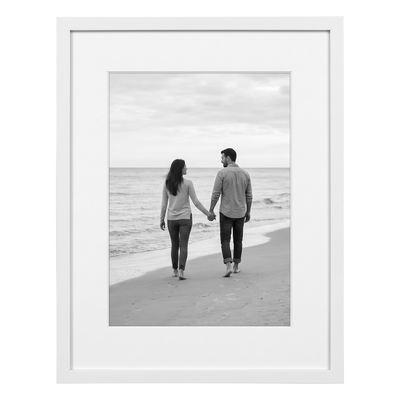 Streamline Matted Picture Frame — 11x14 with 8x11 Mat / White / 1 Pack