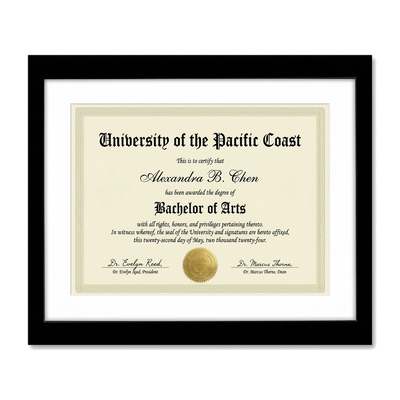 Legacy Matted Document Frame — 11x14 / Black / 12 Pack