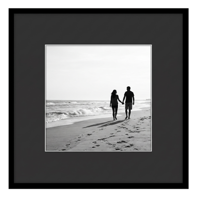 Streamline Matted Picture Frame — 20x20 with 8x10 Black Mat / Black / 1 Pack