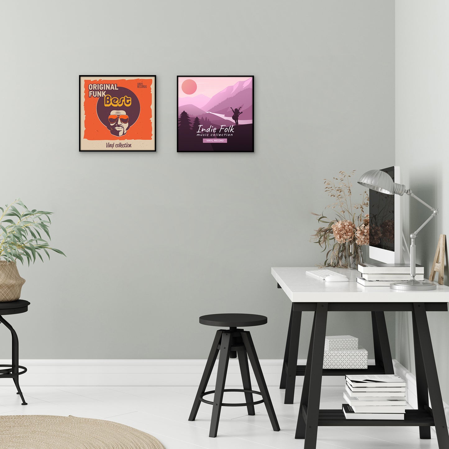Vinyl Album Frame 2 Pack | Record Cover Display | Protective Wall Decor Frame