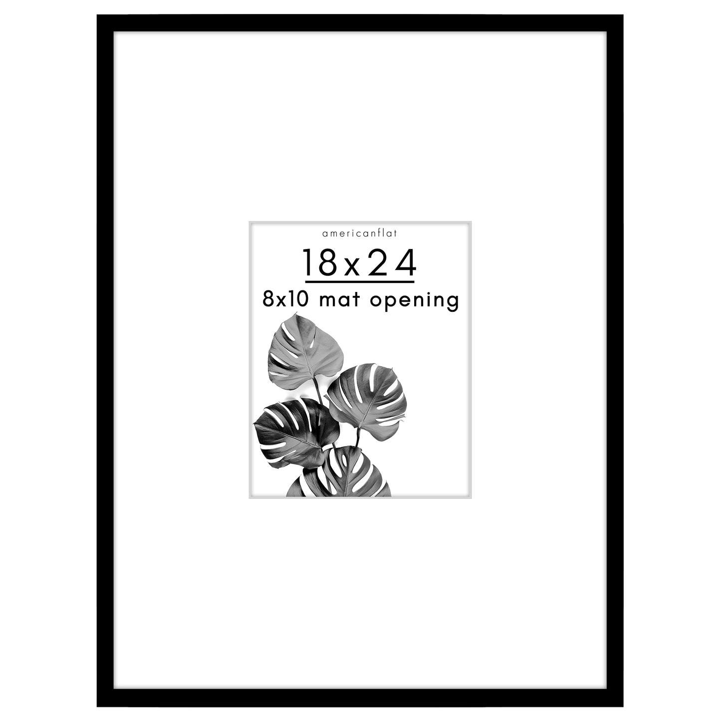 Americanflat Picture Frame with Mat | Polished Plexiglass | Slim Molding