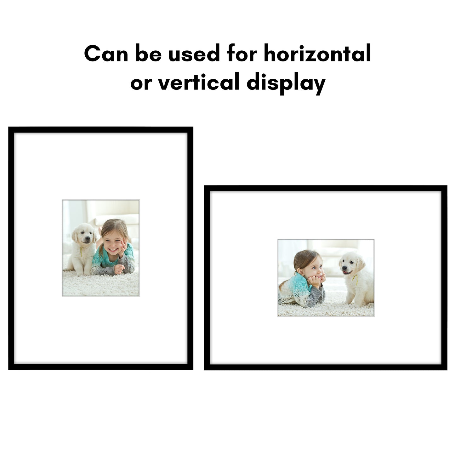 Americanflat Picture Frame with Mat | Polished Plexiglass | Slim Molding