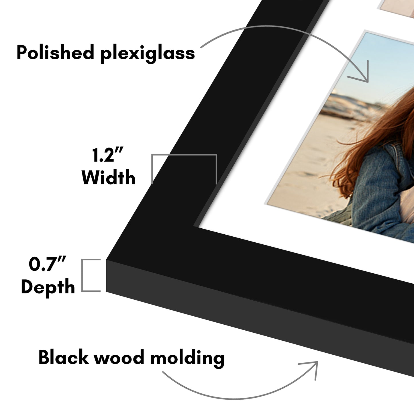 20x20 | Collage Picture Frame | Fits One 8x10, Four 5x5, and Six 4x6 Photos or One 20x20 Photo | Americanflat