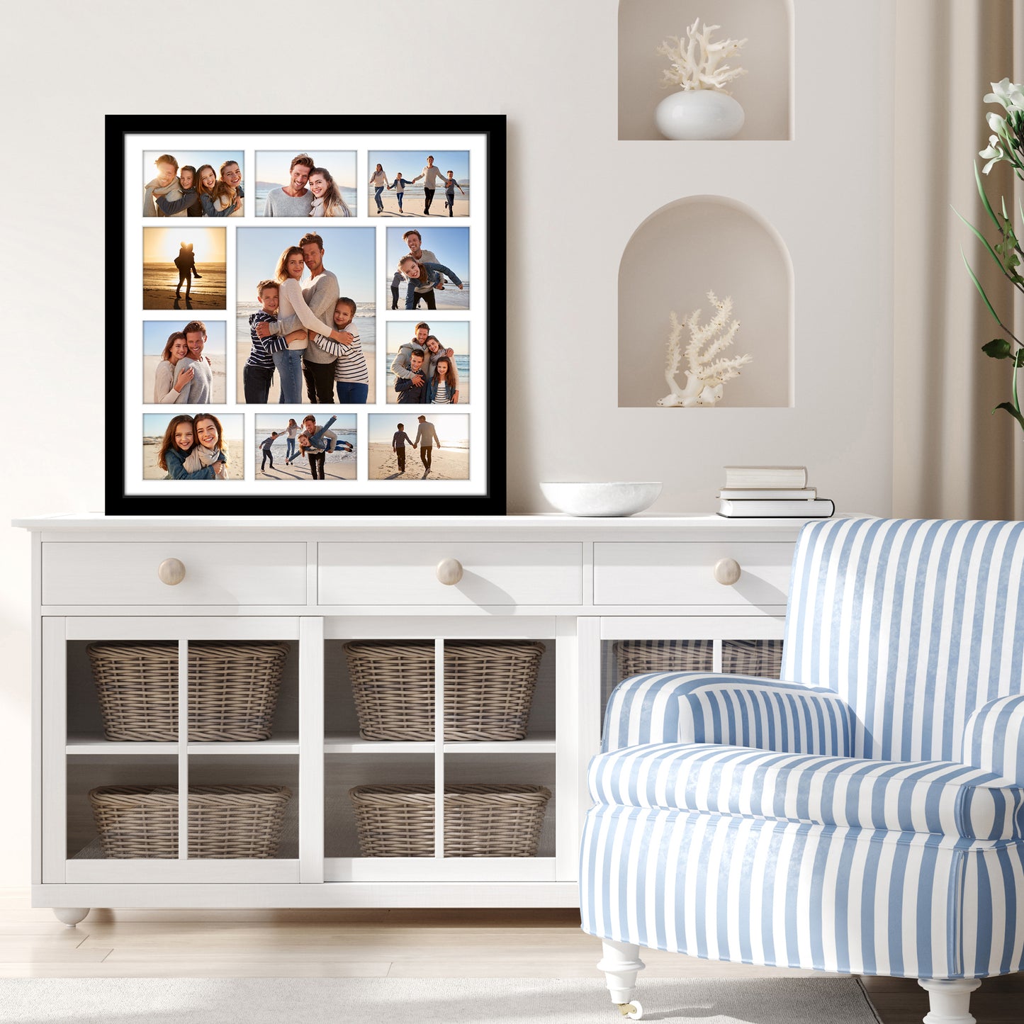 20x20 | Collage Picture Frame | Fits One 8x10, Four 5x5, and Six 4x6 Photos or One 20x20 Photo | Americanflat