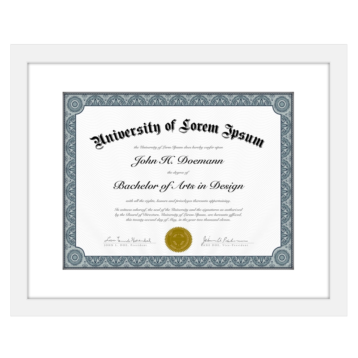 Americanflat Diploma Frame with Mat | Shatter-Resistant Glass | Classic Molding