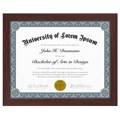 Signature Matted Document Frame — Mahogany / 8.5x11