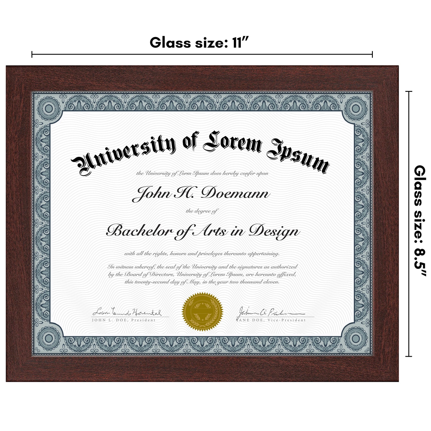 Americanflat Diploma Frame with Mat | Shatter-Resistant Glass | Classic Molding