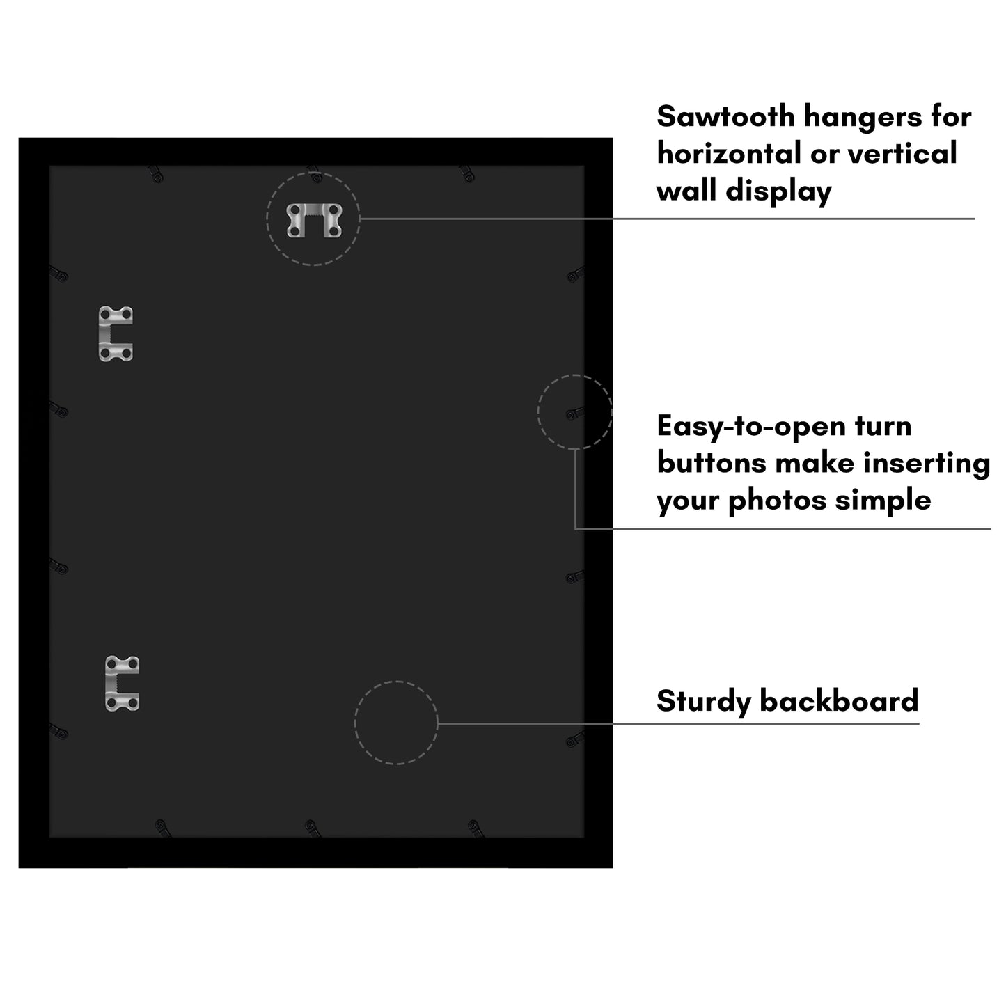 Americanflat Picture Frame with Black Mat and White Trim | Wide Molding