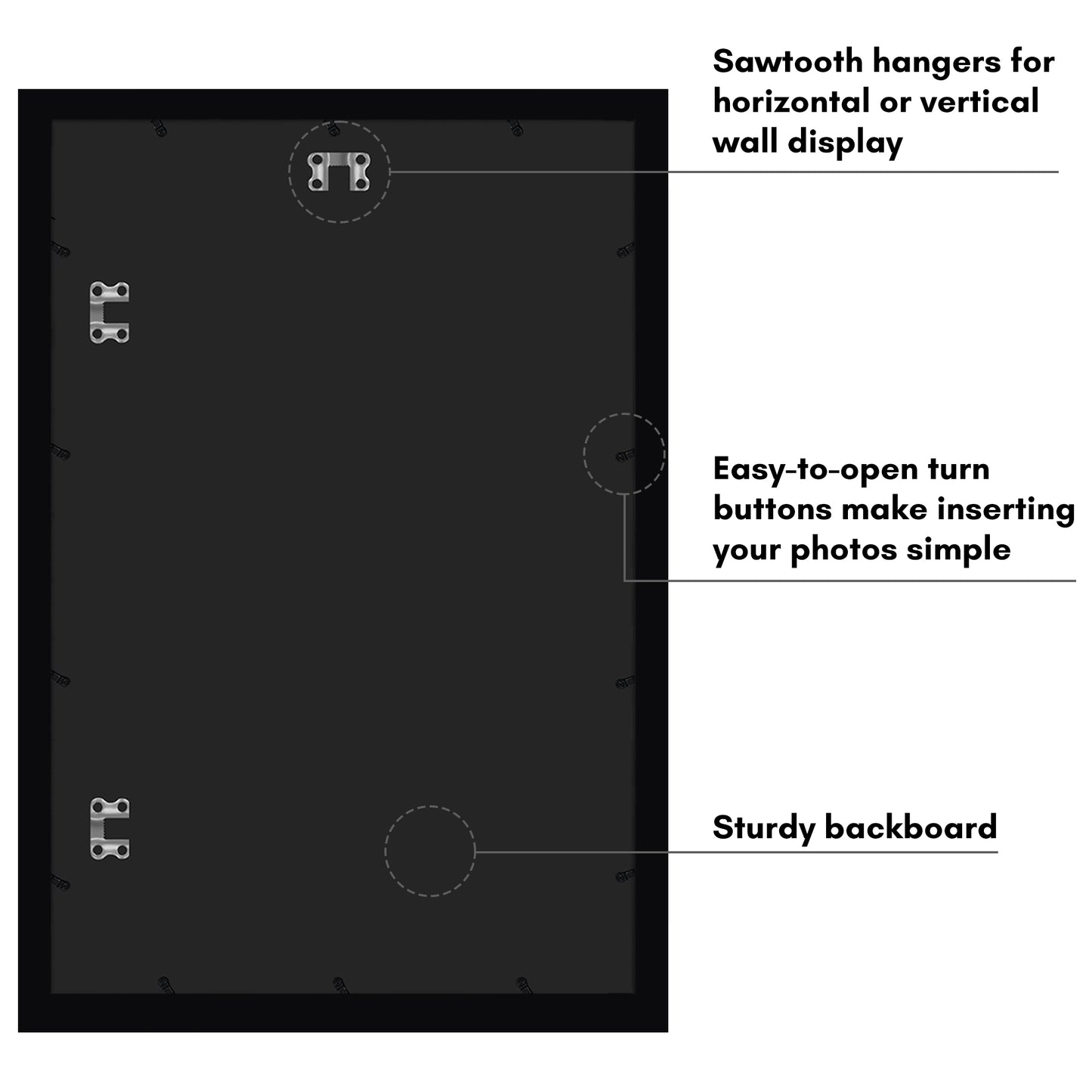 Americanflat Picture Frame with Black Mat and White Trim | Wide Molding