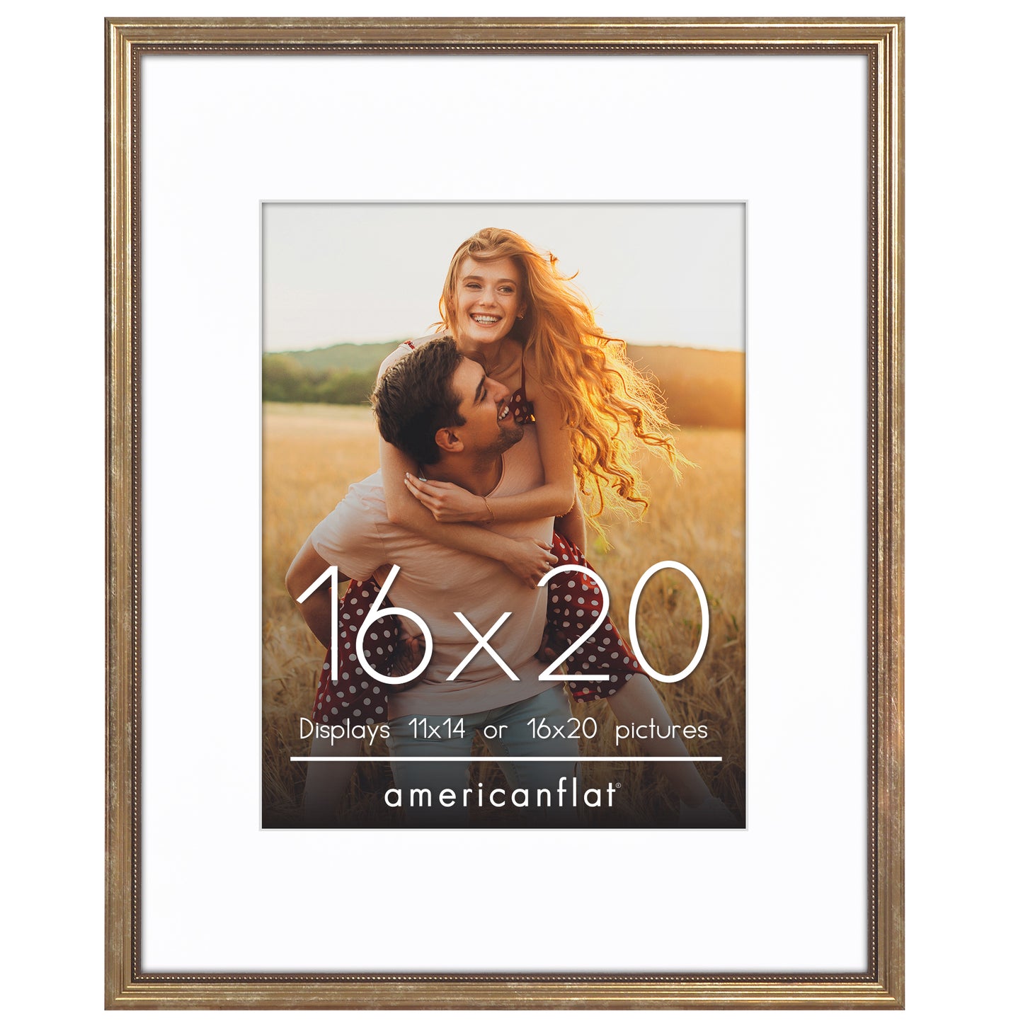 Americanflat Vintage Frames with Mat | Distressed Molding