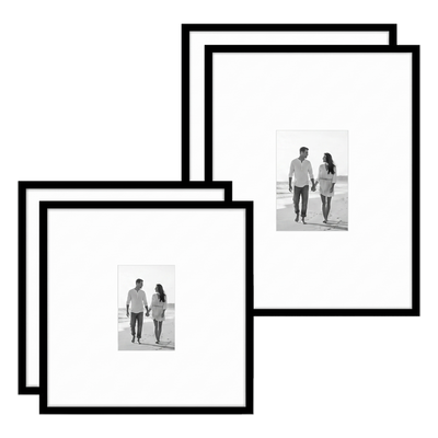 Streamline Matted Picture Frame — 14x18 / Black / 4Set