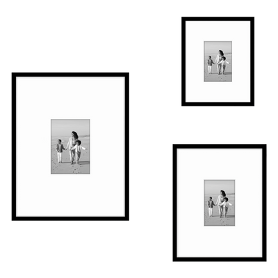 Streamline Matted Picture Frame — 14x18 / Black / 3Set