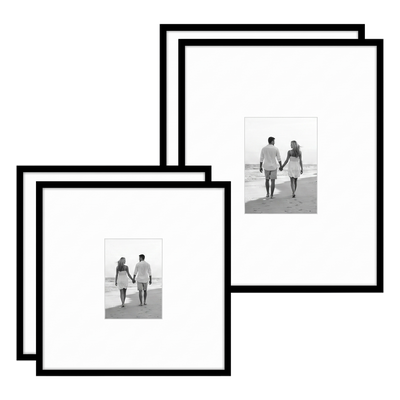 Streamline Matted Picture Frame — 16x20 / Black / 4Set