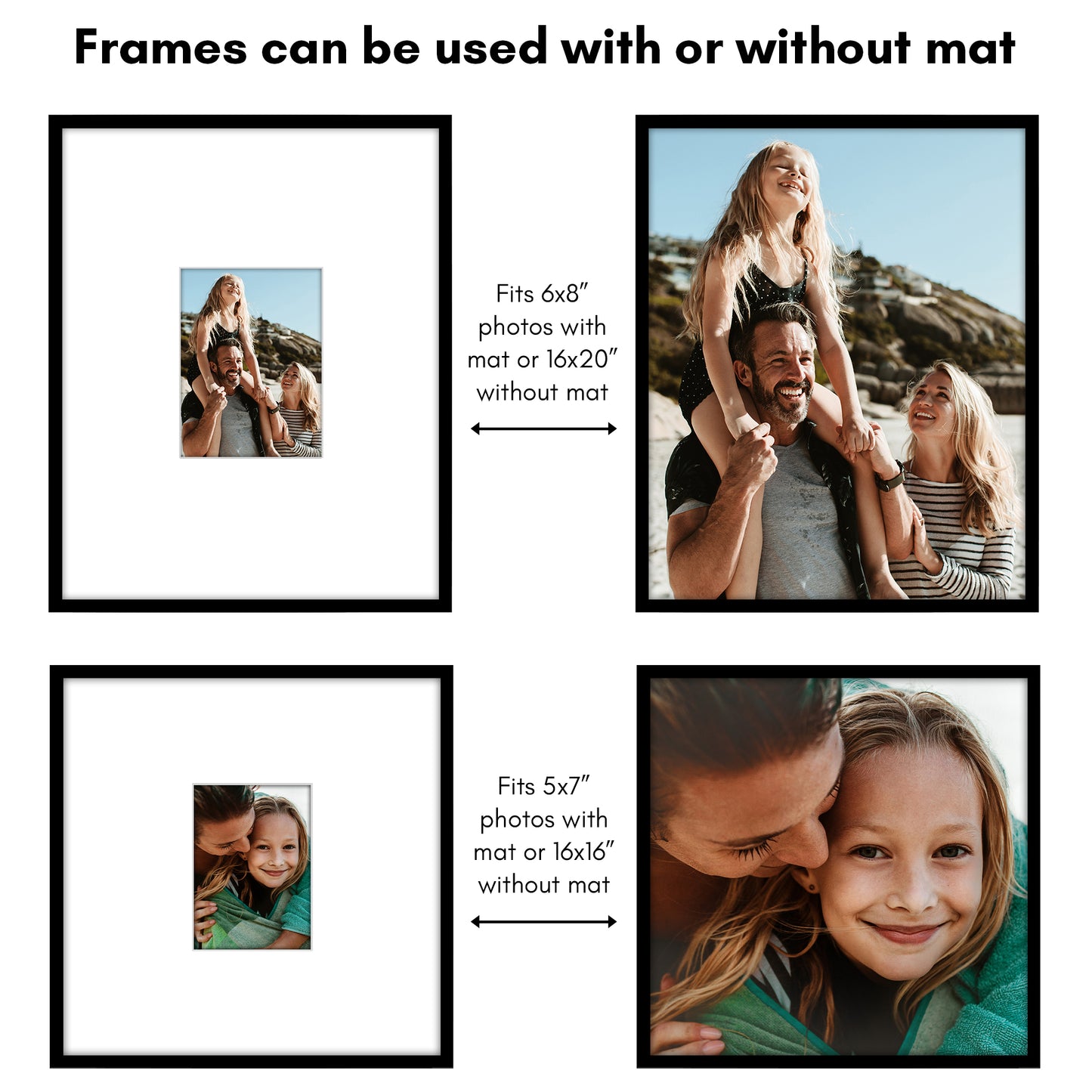 Americanflat Set of 4 Picture Frames | Gallery Wall Frame Set | Black