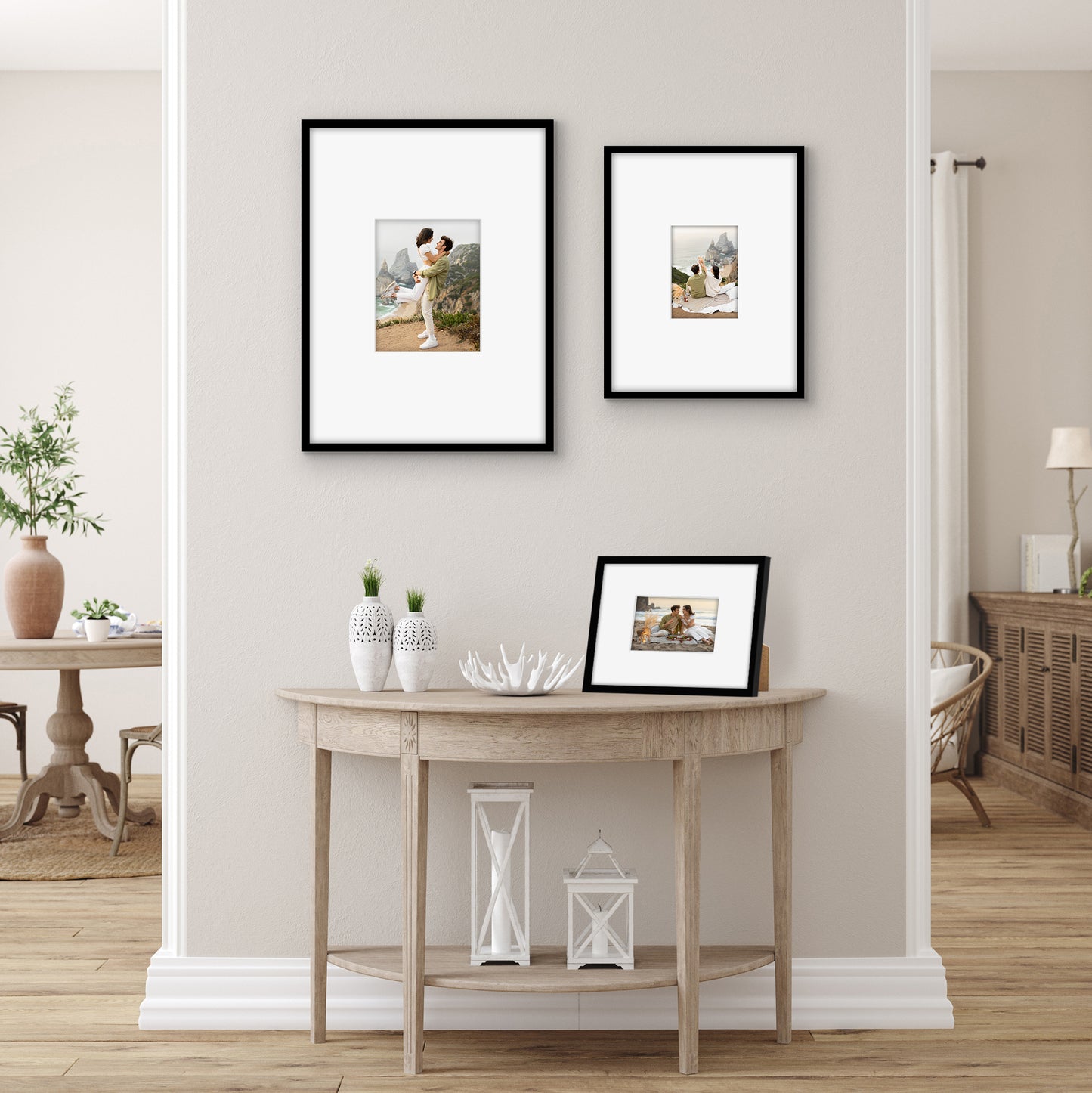 Black Gallery Wall Frames Set of 3, Matted - Americanflat