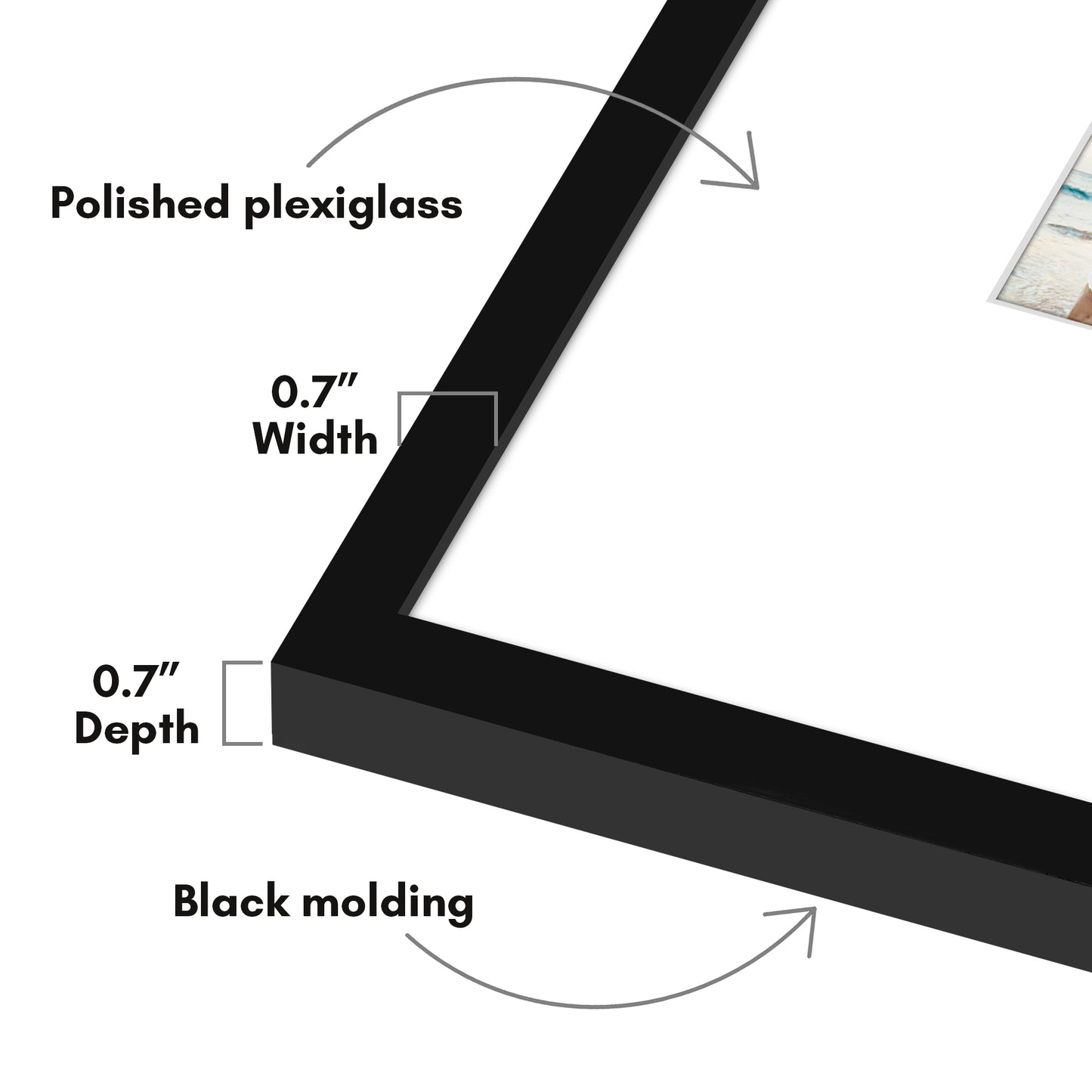 Black Gallery Wall Frames Set of 3, Wide Mat - Americanflat