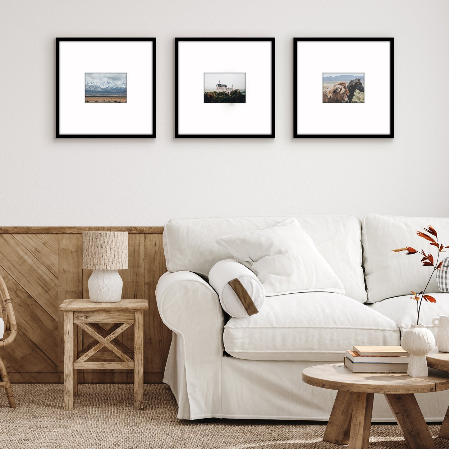 Black Gallery Wall Frames Set of 3, Wide Mat - Americanflat