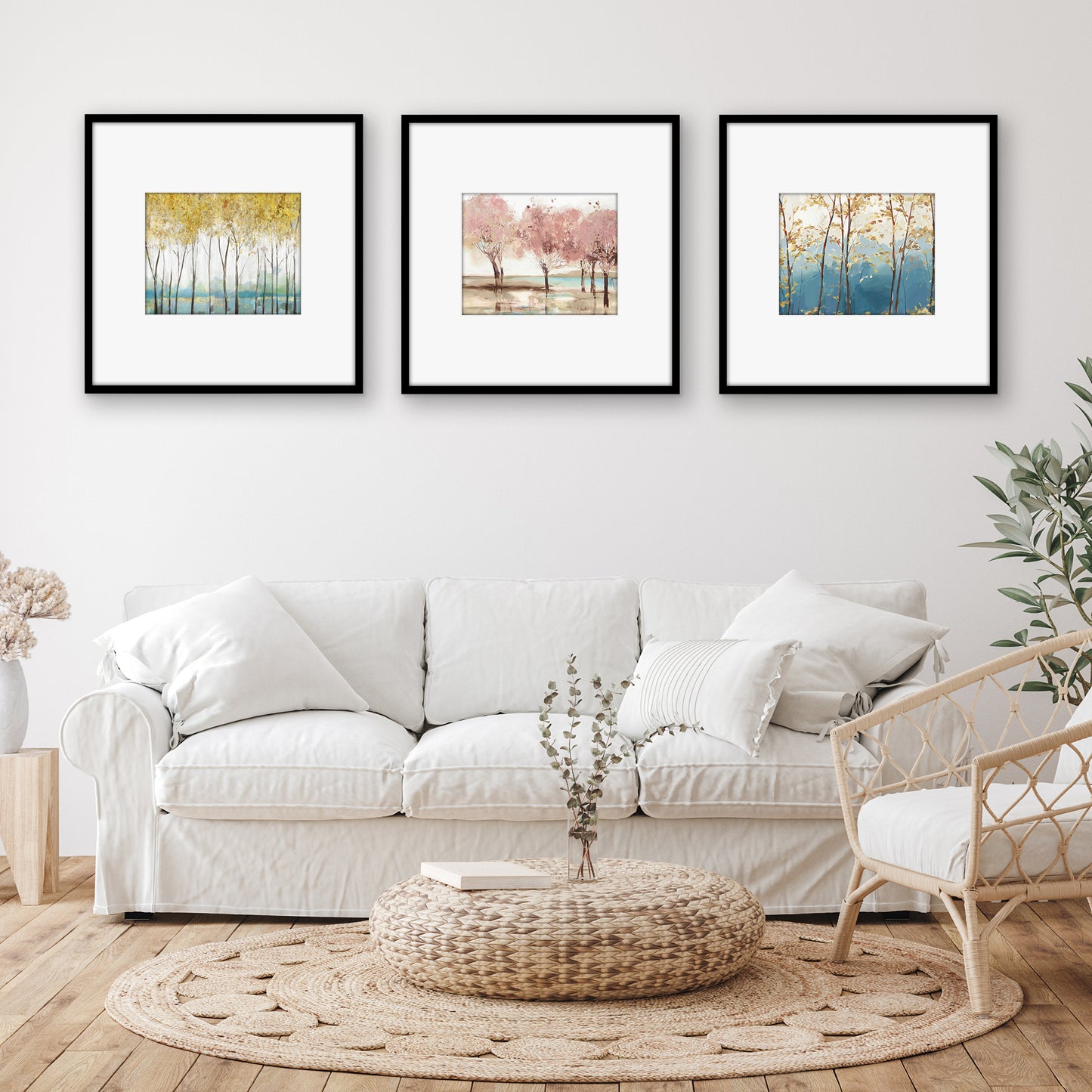 Black Gallery Wall Frames Set of 3, Wide Mat - Americanflat