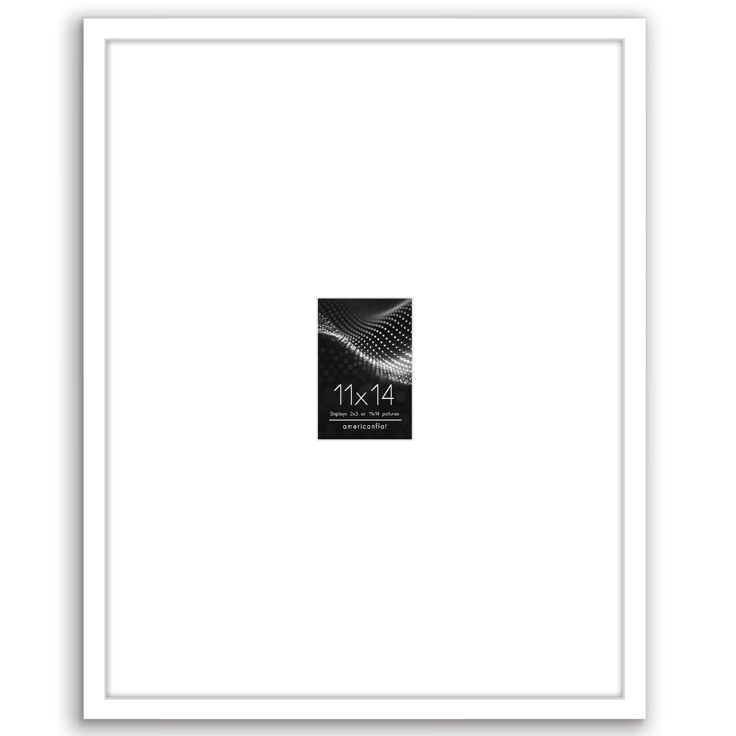 Americanflat 11x14 Picture Frame with 2x3 Mat | Thin Photo Frame - White