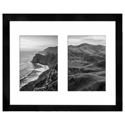 Signature Matted Engineered Wood Collage Frame — 11x14 / Black / 2 Opening