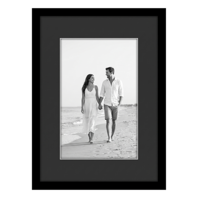 Signature Matted Picture Frame — 12x16 with 8x12 black mat / Black / 1-Pack
