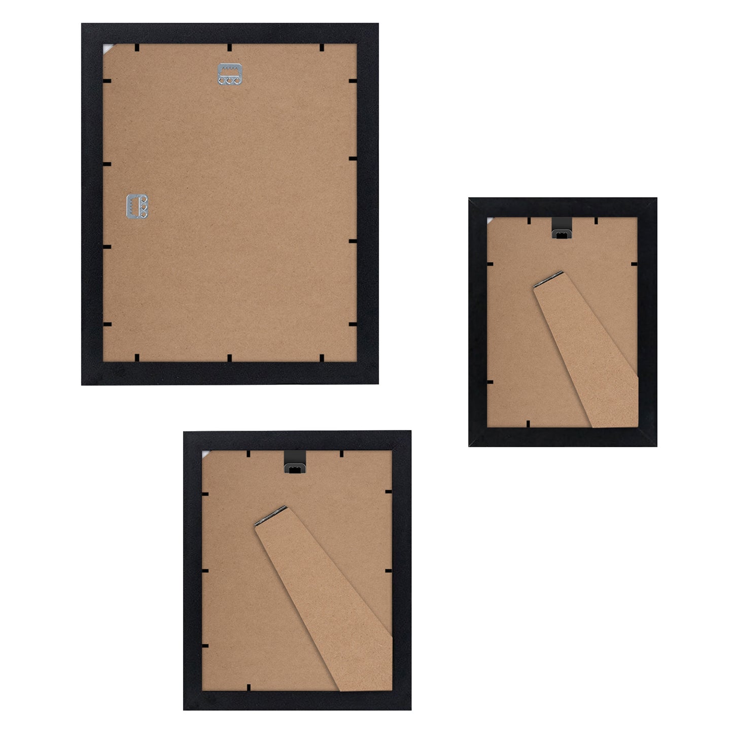 Americanflat | Set of 7 Picture Frames with Shatter-Resistant Glass | Gallery Wall Frame Set with One 11x14 Frame, Two 8x10 Frames, and Four 5x7 Frames | Signature Collection | Black