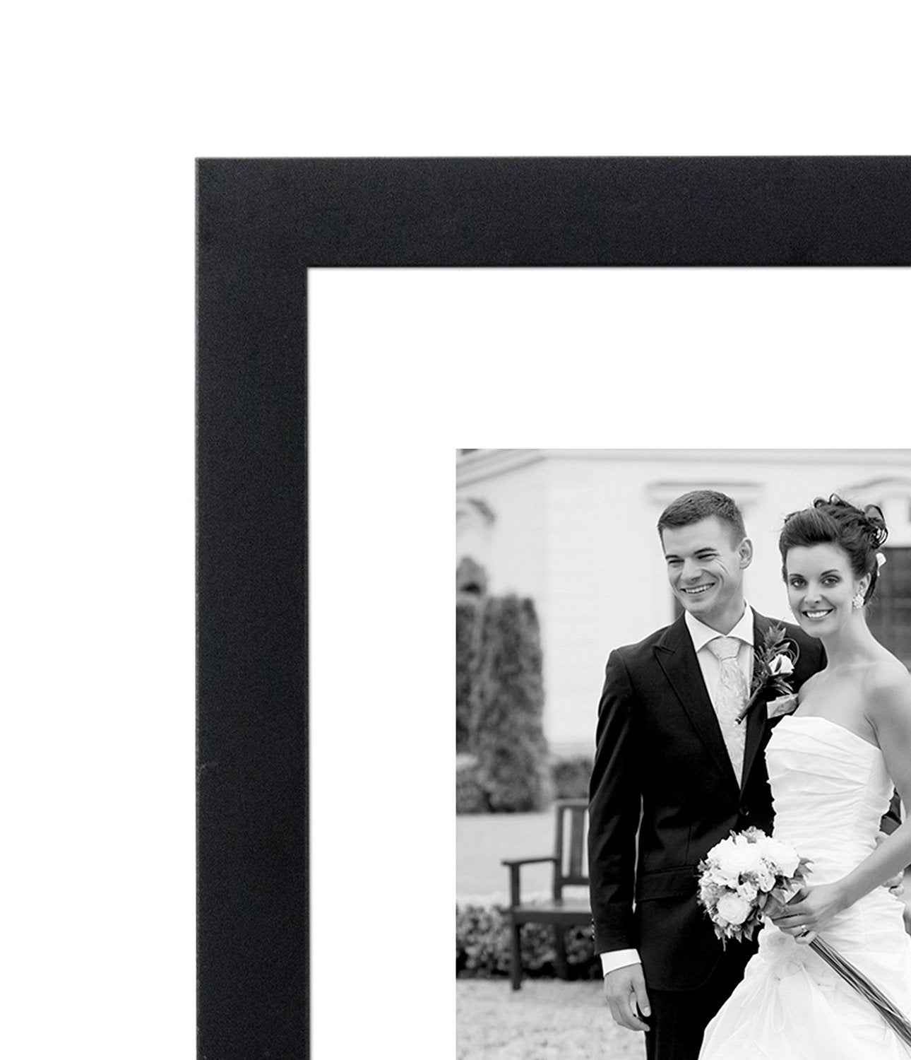 Americanflat | Set of 7 Picture Frames with Shatter-Resistant Glass | Gallery Wall Frame Set with One 11x14 Frame, Two 8x10 Frames, and Four 5x7 Frames | Signature Collection | Black