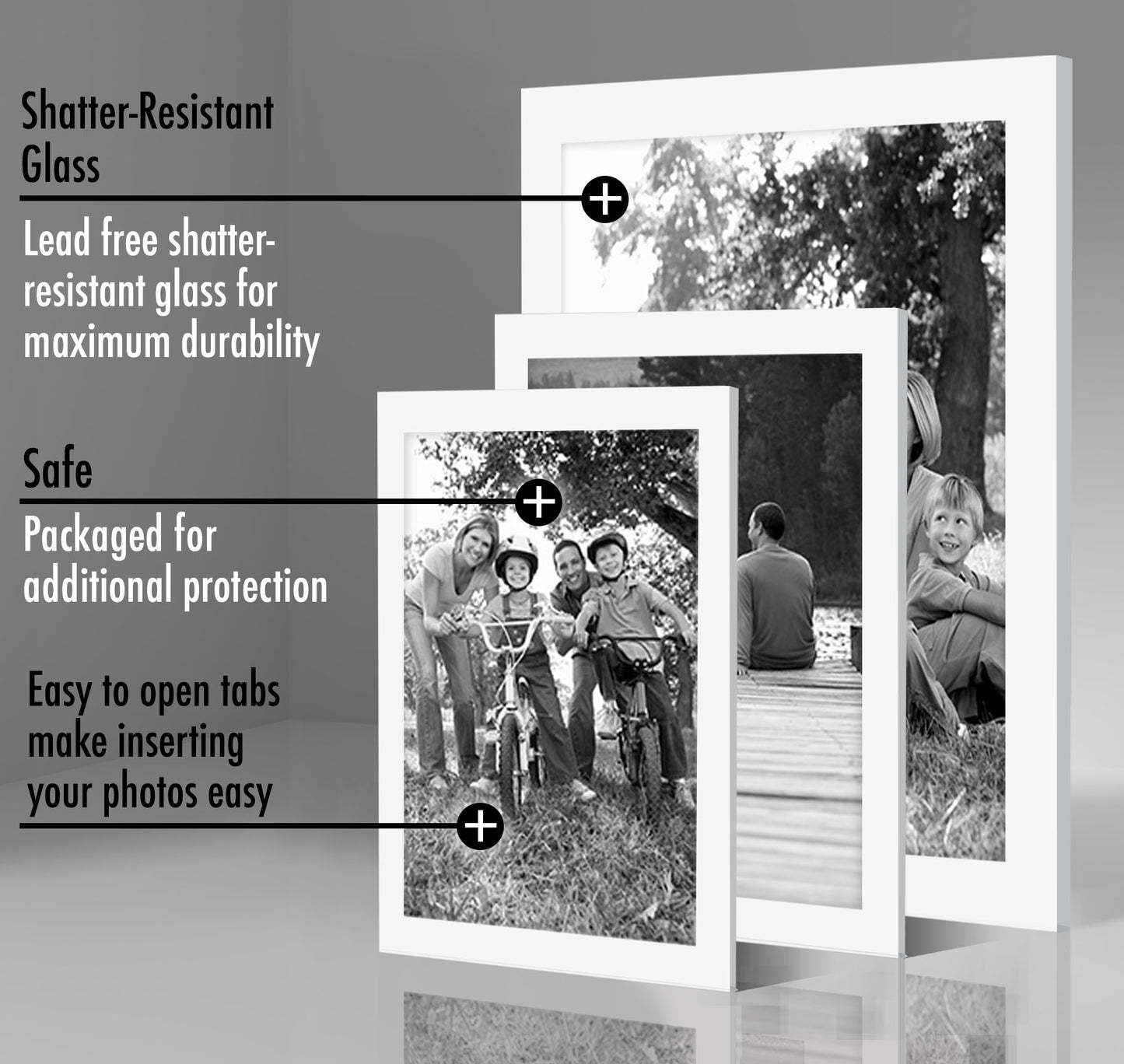 Americanflat | Set of 10 Picture Frames with Shatter-Resistant Glass | Gallery Wall Frame Set with Two 8x10, Four 5x7 and Four 4x6 Frames | Signature Collection | White